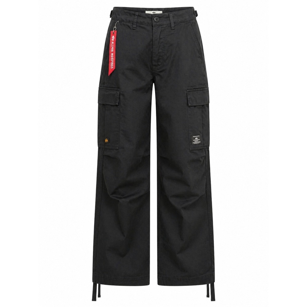 NWT Alpha Industries Cargo Pants Mens 27x28 Black Wide Leg Tactical Streetwear